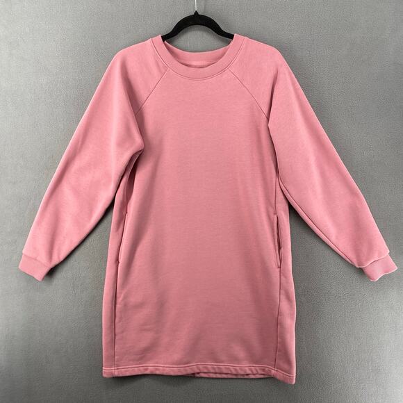 Pact Organic Cotton Blend Crew Neck Pullover Tunic Sweatshirt Womens M Pockets - Picture 3 of 15